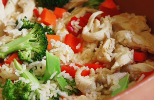 15 Minute Italian Chicken and Rice with Vegetables