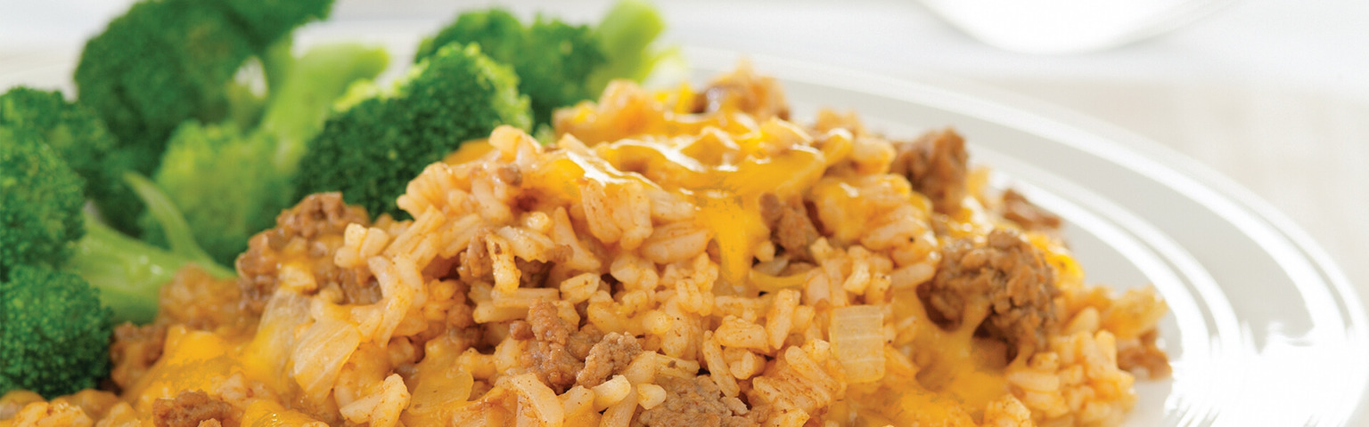 BBQ Cheeseburger and Rice Skillet