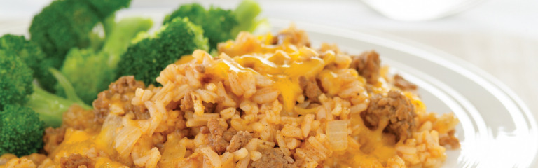 BBQ Cheeseburger and Rice Skillet