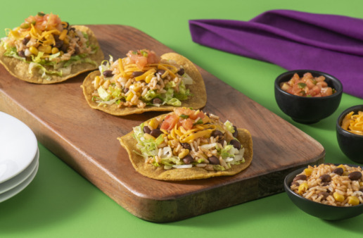 Black bean and rice tostadas recipe