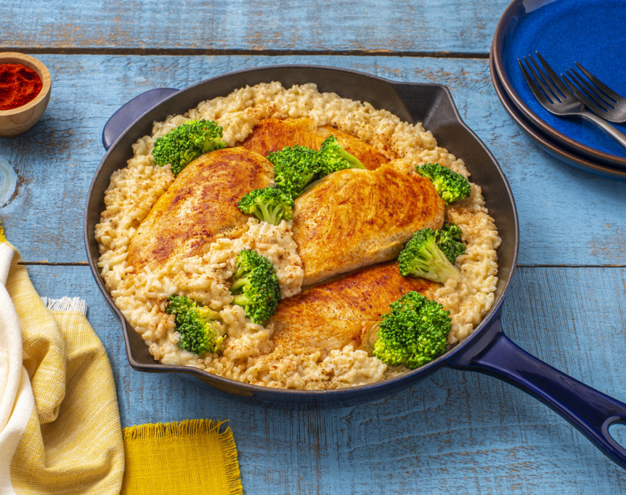 Chicken and Rice with Broccoli Skillet