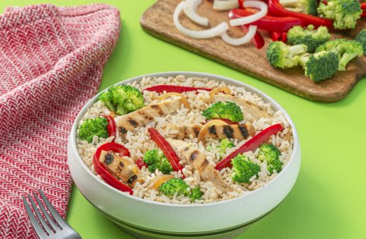 20 min chicken and rice stir fry