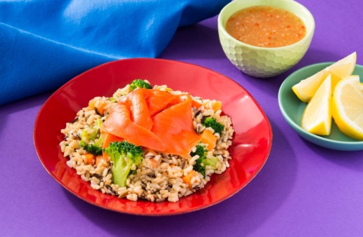 rice-bowl-with-brown-rice-wild-rice-carrots-broccoli-and-shaved-smoked-salmon