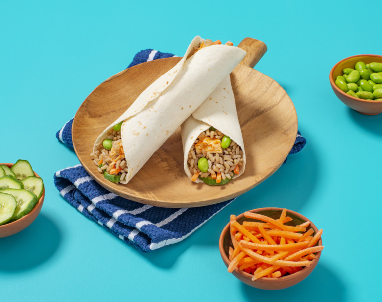 Sriracha Salmon, Edamame and Brown Rice Fusion Wrap