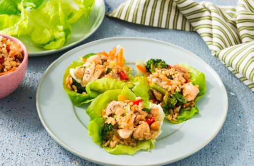 lettuce-wraps-with-brown-rice-and-sweet-and-spicy-salmon