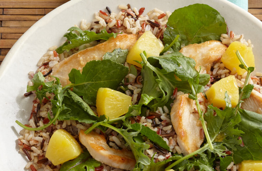 Baby Kale, Pineapple, and Chicken Salad with Ponzu Vinaigrette
