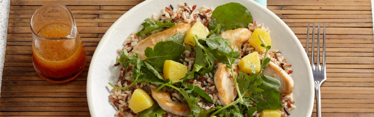 Baby Kale, Pineapple and Chicken Salad with Ponzu Vinaigrette