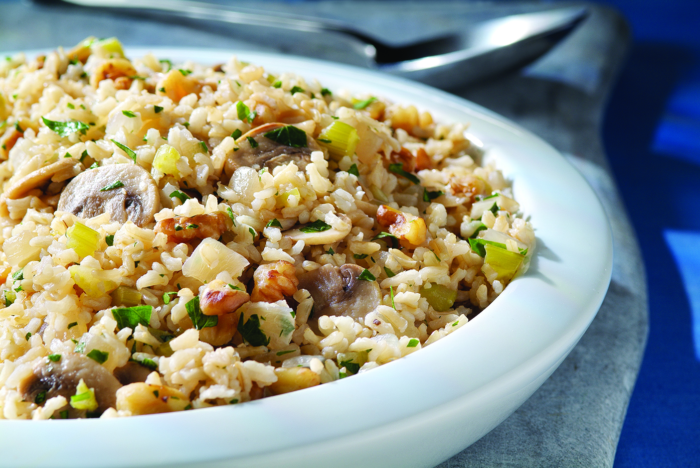 Quick Brown Rice and Mushroom Pilaf