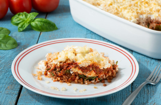 Brown Rice & Lentils Lasagna Casserole