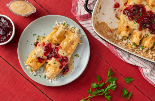Leftover Turkey and Rice Enchiladas