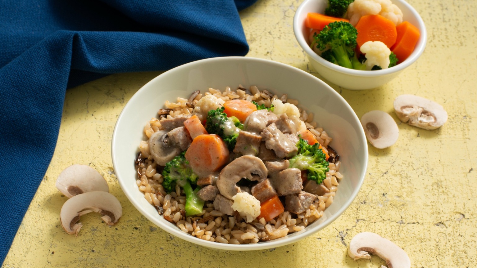 Brown and Wild Rice with Sausage and Mushroom Gravy