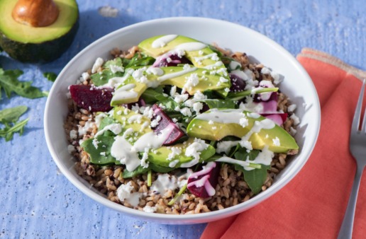rice-salad-with-beets-avocado-feta-cheese-and-ranch-dressing