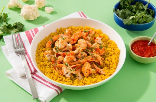 Yellow-rice-with-chicken-cauliflower-and-harissa-paste
