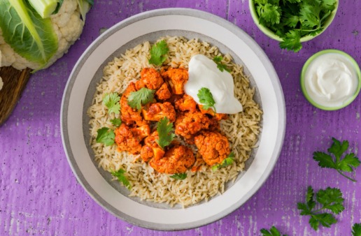 rice-bowl-with-cauliflower-and-tandoori-sauce-with-greek-yogurt-and-jasmine-rice