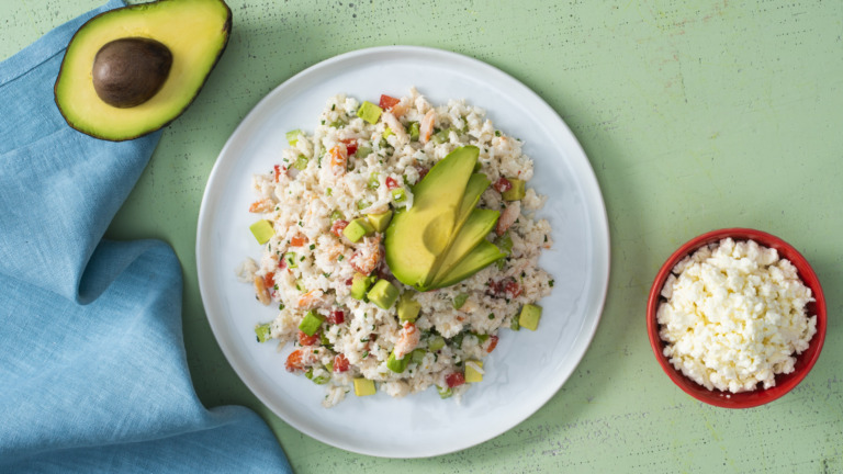 Creamy Avocado, Crab and Rice Salad