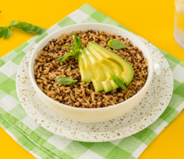 spiced-quinoa-rice-topped-with-sliced-avocado