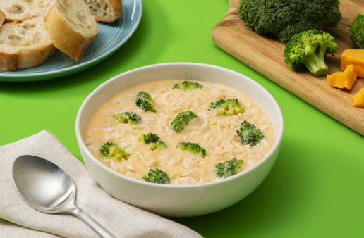 Cheddar Broccoli Soup with White Rice