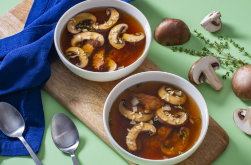 mushroom-soup-with-beef-and-brown-rice