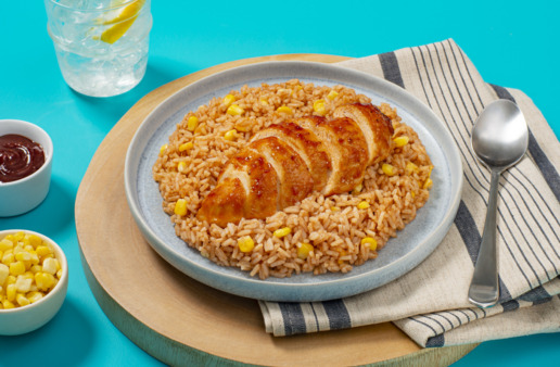 bbq chicken and rice dinner