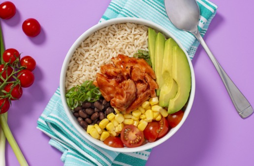 Southwest Barbeque Salmon and White Rice