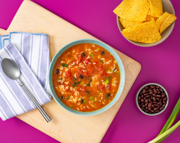 Southwest Pumpkin Rice Soup