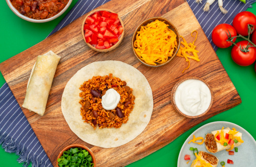 Chili and Rice Wraps