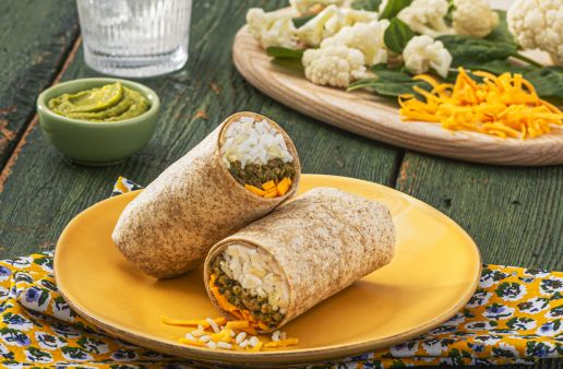 cheesy beef and rice burrito