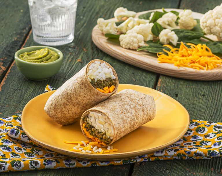 Cheesy Beef & Rice Burrito with Hidden Veggies