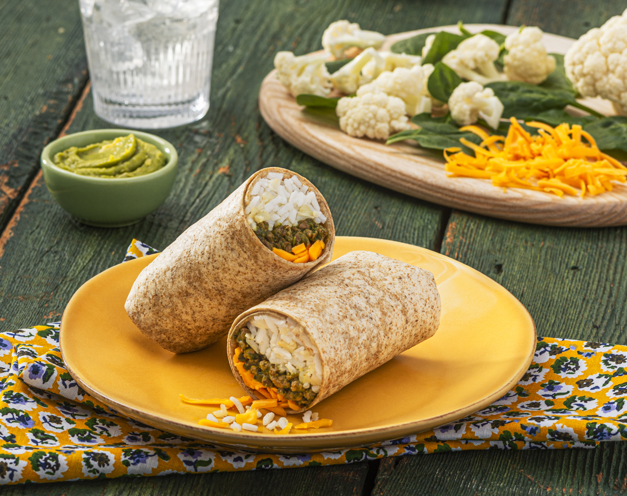 Cheesy Beef & Rice Burrito with Hidden Veggies