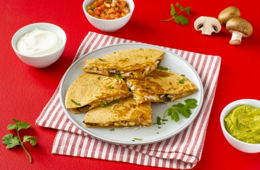 chicken and mushroom quesadilla