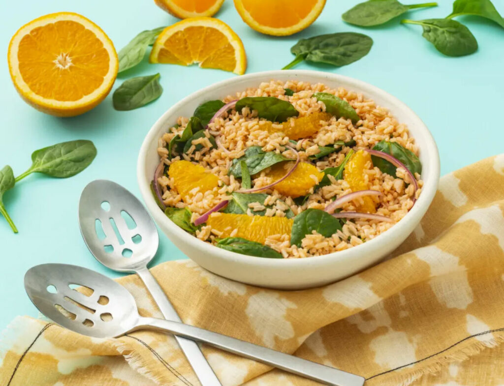 Citrus Spinach and Rice Salad