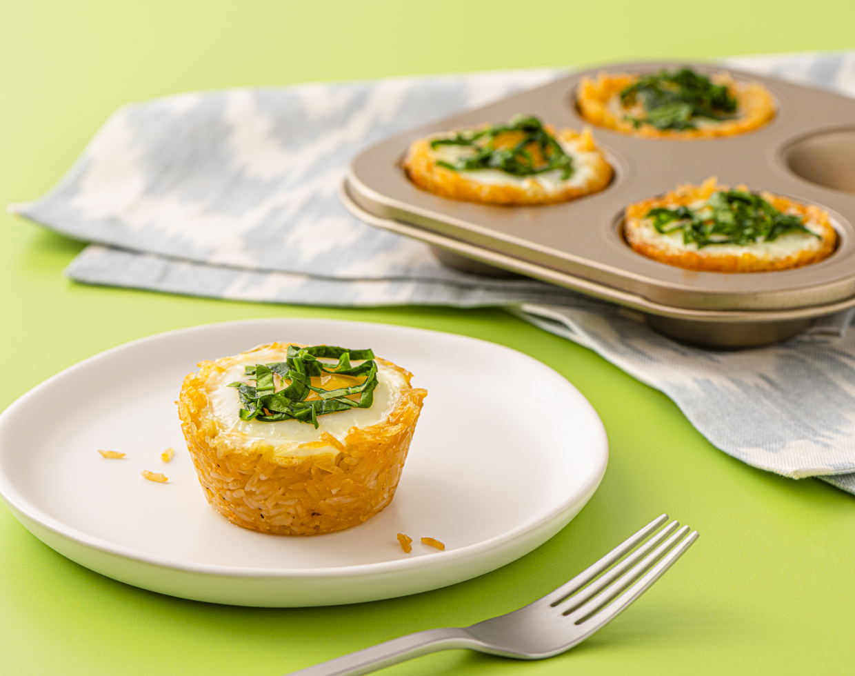 Crispy Rice Eggs in a Basket