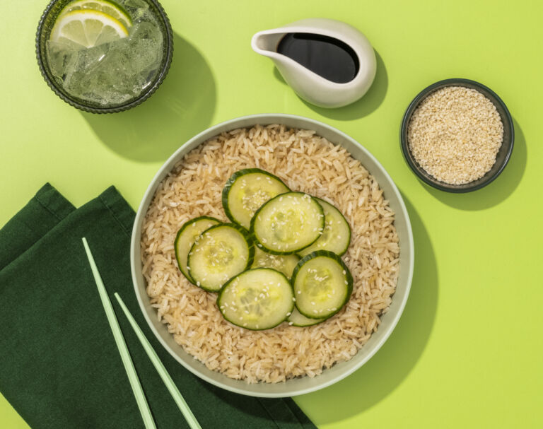 Cucumber Salad with Crispy Rice