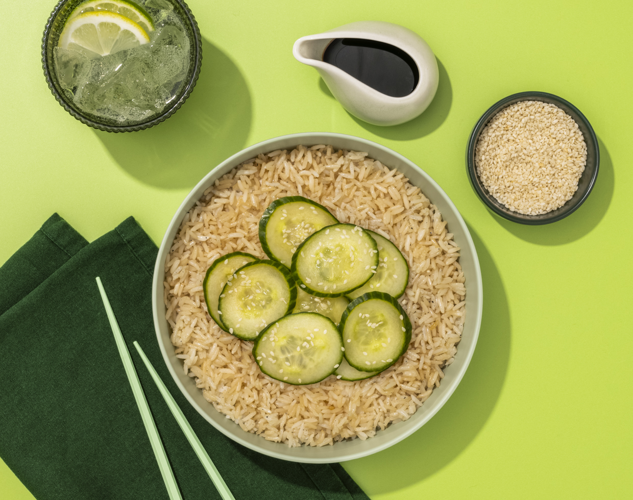 Cucumber Salad with Crispy Rice