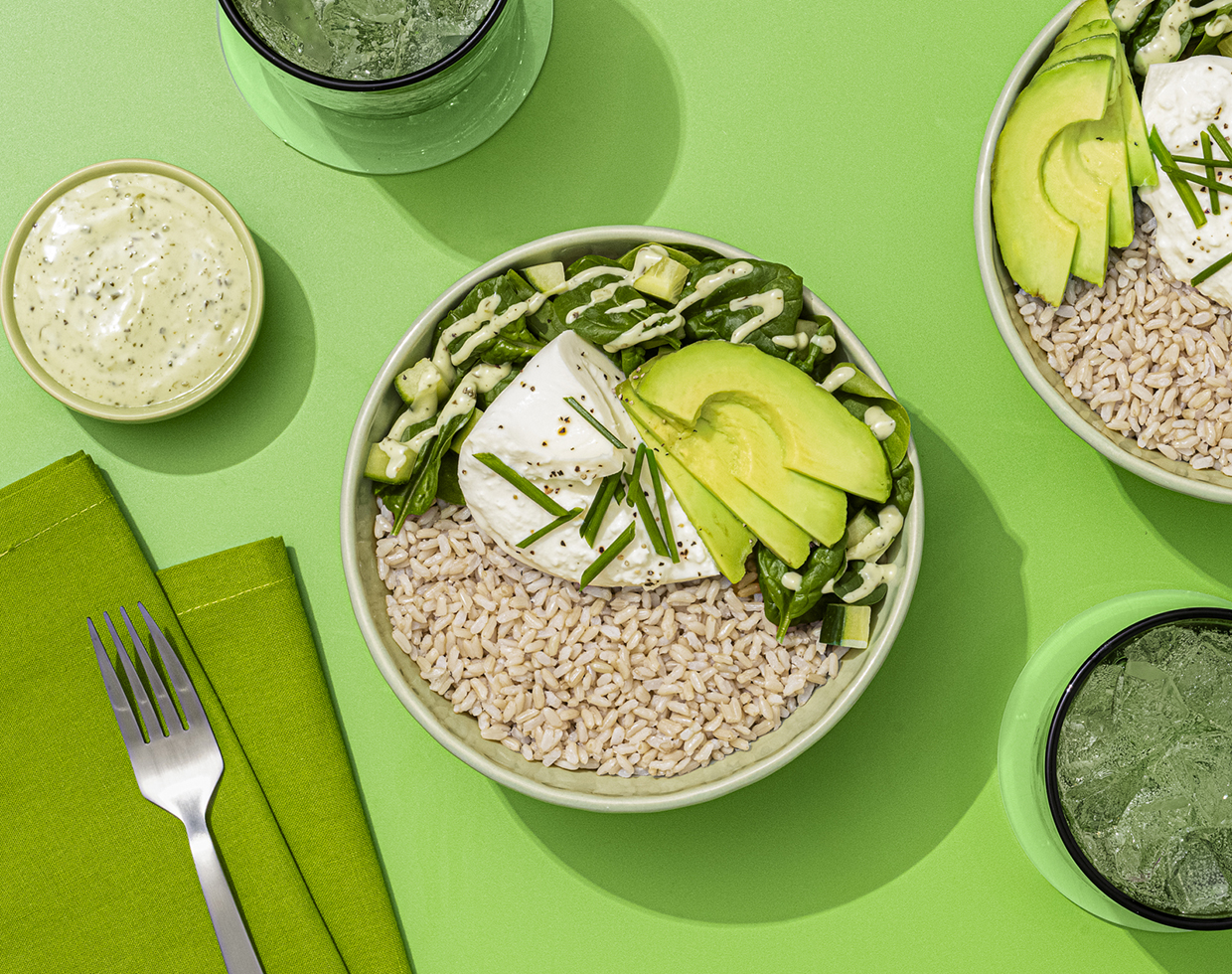 Green Goddess Rice Bowl with Burrata
