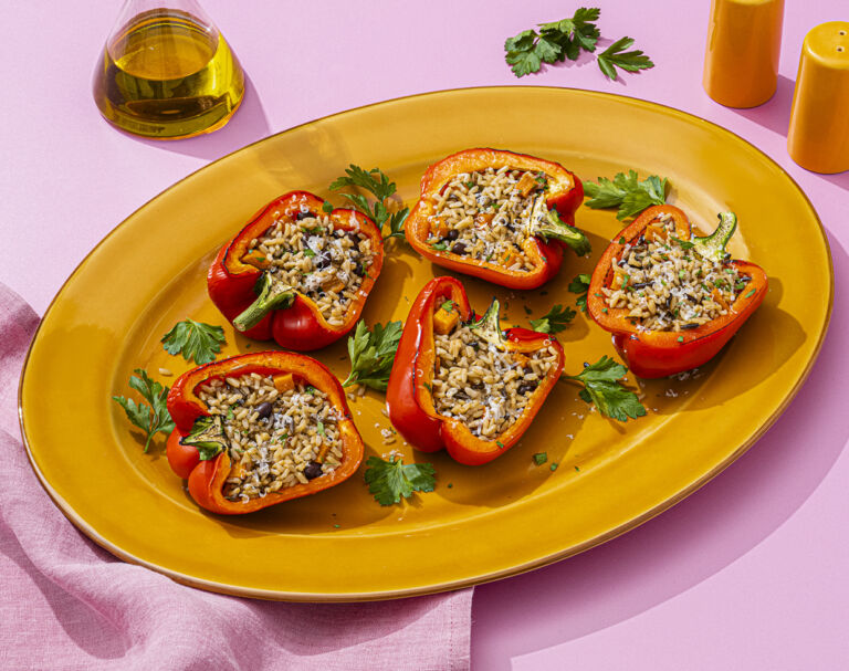 Sweet Potato & Rice Stuffed Peppers