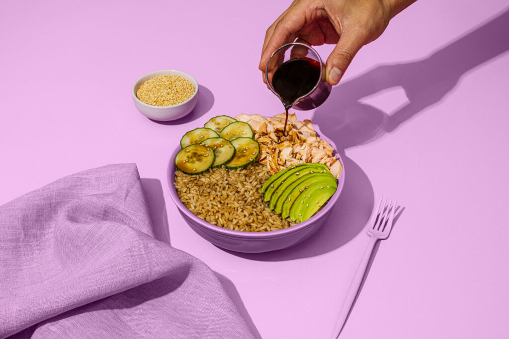 Crispy Brown Rice Salmon Bowl